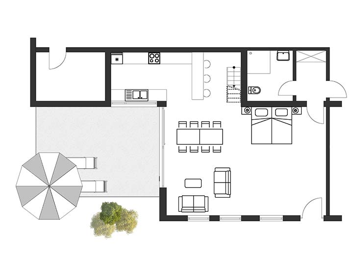 Plan Ferienwohnung Theresa Erdgeschoss